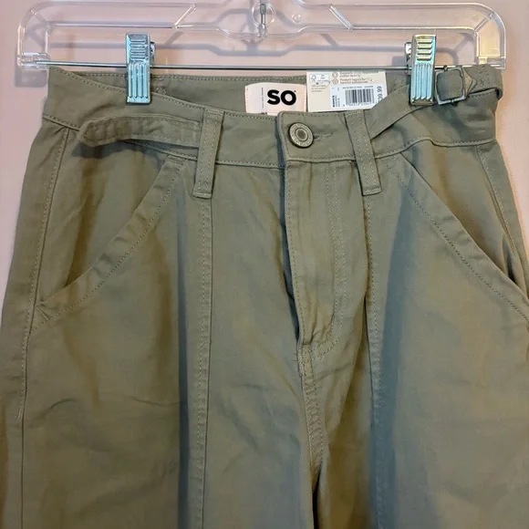 ❤️SO NWT Olive High Rise Wide Leg Pants High-Waisted - Picture 3 of 7